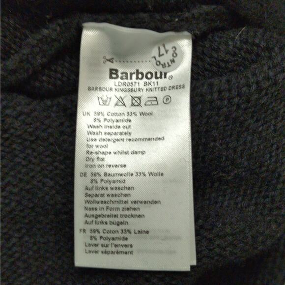 Barbour Kingsbury Knitted Sweater Dress Black Shift Long Sleeve Turtleneck 6 New - Picture 6 of 13